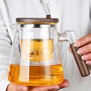 Jarra de té de vidrio con infusor