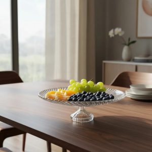Plato de Cristal para Tartas - Pedestal Redondo de Vidrio