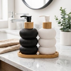 Set de Dispensadores de Jabón Líquido de vidrio x2